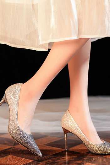 Shop_Ozzaro_Black Adaayein Glitter Shimmer Heels _Online