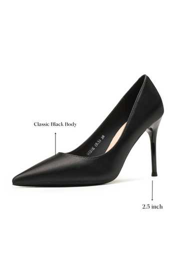 Buy_Ozzaro_Black Dhamaka Pu Leather Pointed Toe Stiletto Heels _Online_at_Aza_Fashions