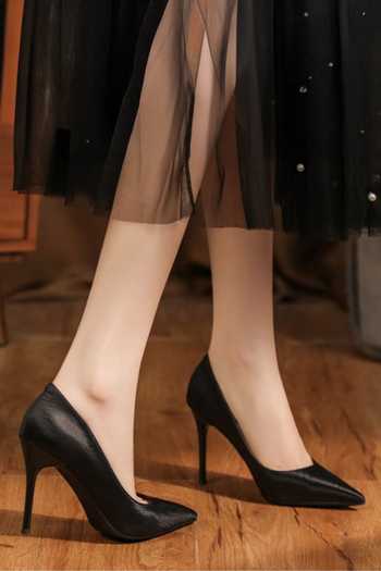 Buy_Ozzaro_Black Dhamaka Pu Leather Pointed Toe Stiletto Heels _Online
