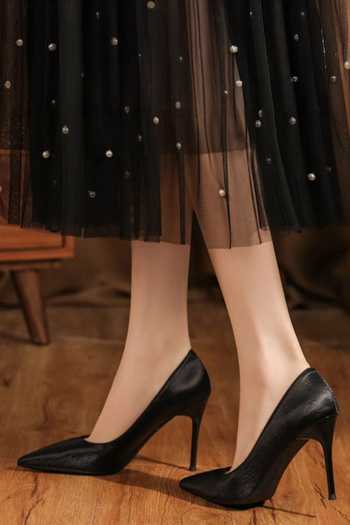 Ozzaro_Black Dhamaka Pu Leather Pointed Toe Stiletto Heels 