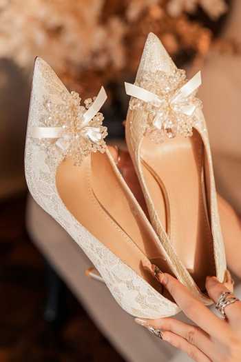 Shop_Ozzaro_Gold Heera Phool Pu Leather Heels 