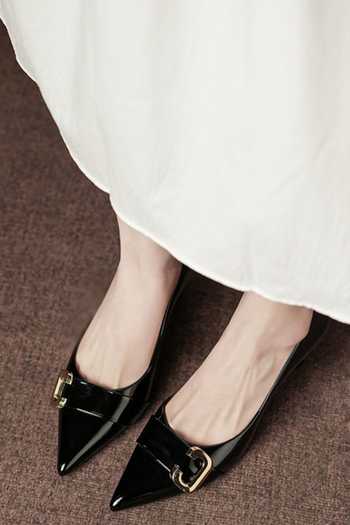 Ozzaro_Black Junoon Pointed Toe Heels _Online