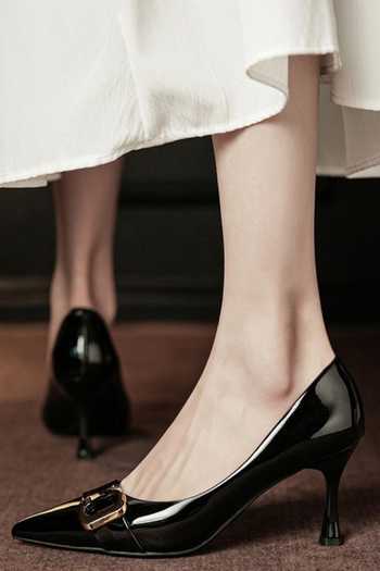 Ozzaro_Black Junoon Pointed Toe Heels 