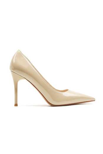 Ozzaro_Beige Nakhra Pu Leather Heels _Online_at_Aza_Fashions