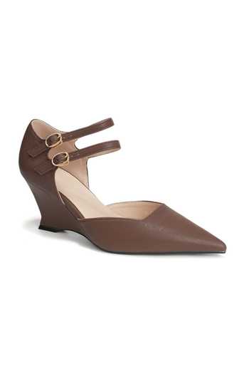 Buy_Ozzaro_Brown Vectora Double Strap Heels _Online_at_Aza_Fashions