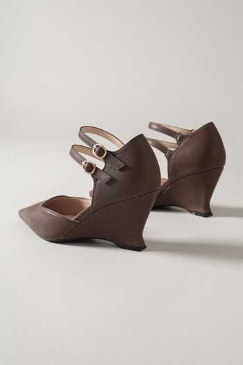 Shop_Ozzaro_Brown Vectora Double Strap Heels 