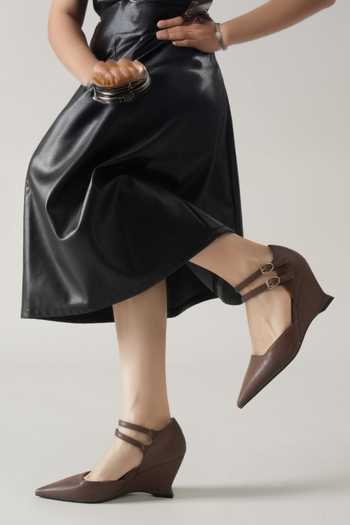 Buy_Ozzaro_Brown Vectora Double Strap Heels _Online