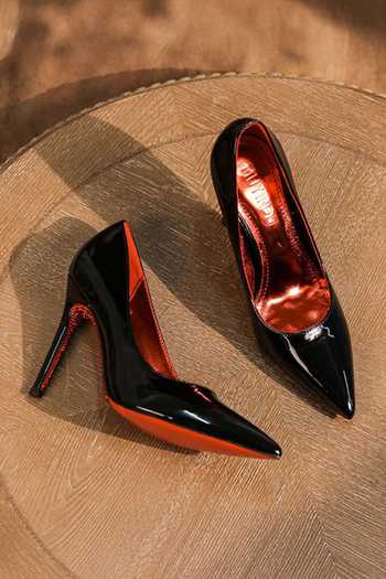 Buy_Ozzaro_Black The Final Walk Pointed Toe Heels _Online