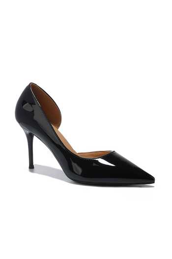 Ozzaro_Black Nightline Pointed Toe Stilleto Heels _Online_at_Aza_Fashions