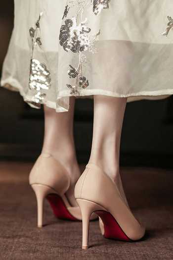 Ozzaro_Beige Nightline Dorsay Pointed Toe Heels _Online