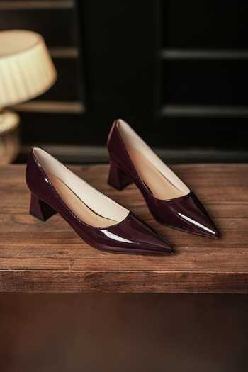 Ozzaro_Wine Malkin Matte Block Heels _Online