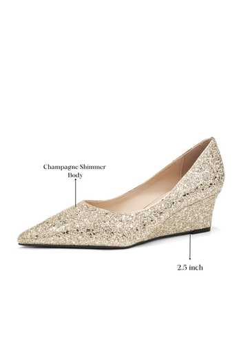 Ozzaro_Gold Shubh Glitter Wedges _Online_at_Aza_Fashions