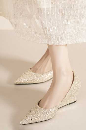 Buy_Ozzaro_Gold Shubh Glitter Wedges _at_Aza_Fashions