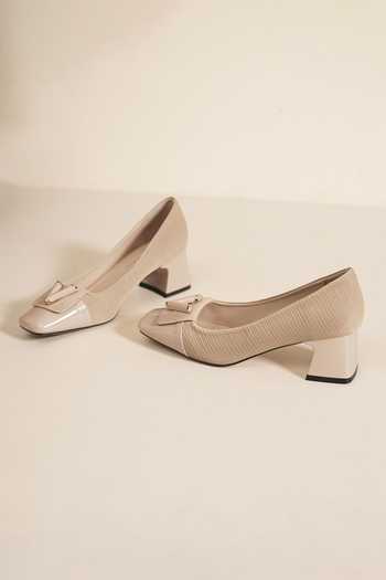 Buy_Ozzaro_Beige Pure Poise Textured Pattern Heels 