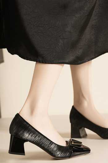 Ozzaro_Black Pure Poise Block Pump Heels _Online