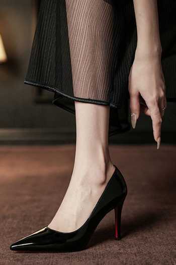 Shop_Ozzaro_Black Classic Line Glossy Heels _Online