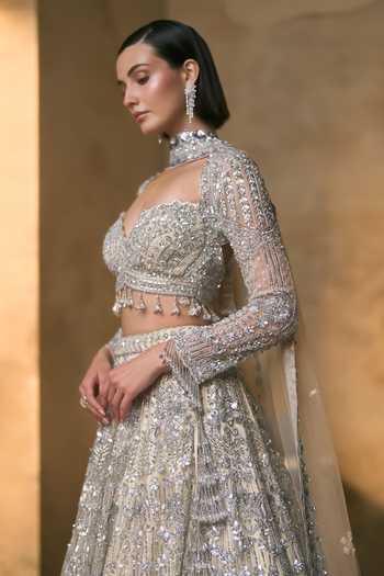 Shop_Angad Singh_Ivory Net Sweetheart Neck Astra Geometric Embroidered Lehenga Set _Online_at_Aza_Fashions