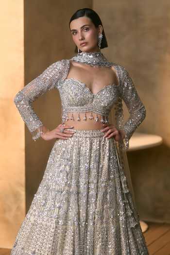Buy_Angad Singh_Ivory Net Sweetheart Neck Astra Geometric Embroidered Lehenga Set 