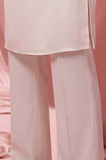 Amit Arora_Cream Knit Thread Embroidered Kurta And Palazzo Set _Online_at_Aza_Fashions