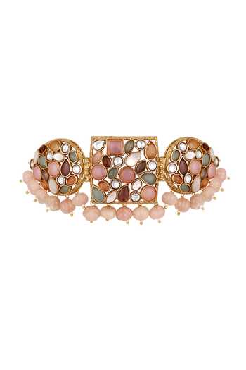 Buy_Hrisha_Multi Color Pearl Embellished Choker Set _Online_at_Aza_Fashions