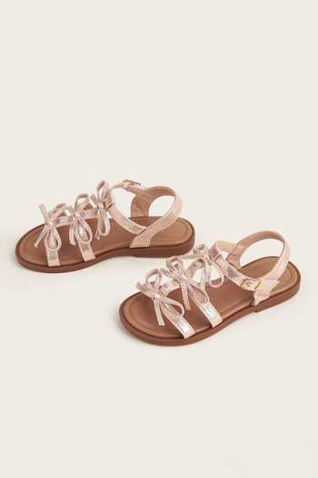 Buy_Ninobello_Pink Triple Knot Sandals _at_Aza_Fashions