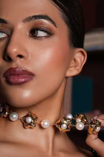 Buy_Cao Jewellery_Multi Color Natural Pearl Embellished Necklace _Online_at_Aza_Fashions