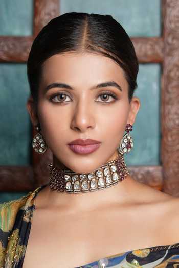 Buy_Cao Jewellery_White Stone Embellished Choker Set _at_Aza_Fashions