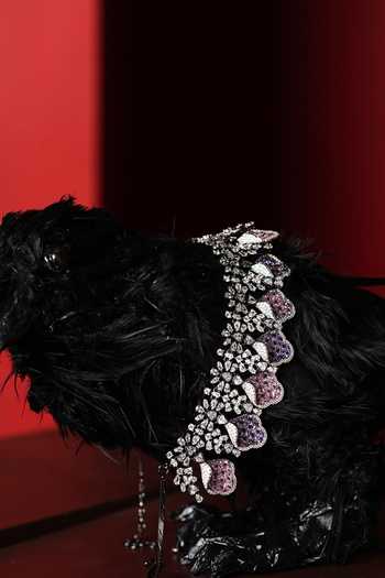 Cao Jewellery_Multi Color Crystal Embellished Necklace Set _Online_at_Aza_Fashions
