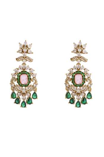 Cao Jewellery_Pink Stone Embellished Choker Set _Online_at_Aza_Fashions