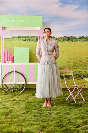 Buy_Parul And Preyanka_Multi Color Skirt Sets By Parul And Preyanka _at_Aza_Fashions