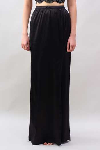Buy_Tarun Tahiliani_Black Sweetheart Neck Embroidered Blouse And Saree Set _Online_at_Aza_Fashions