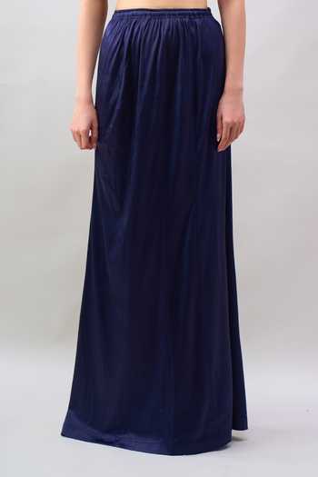 Shop_Tarun Tahiliani_Blue Sweetheart Neck Embroidered Blouse And Saree Set _Online_at_Aza_Fashions