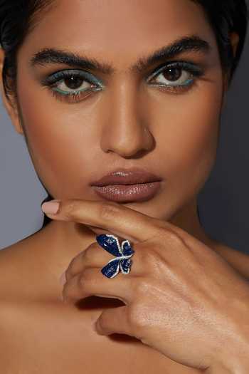 Shop_Miss Jo_Silver Plated Morpho Butterfly Cocktail Ring _Online_at_Aza_Fashions