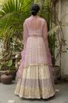 Shop_Surbhi Gupta_White Georgette Scoop Neck Printed Lehenga Set _at_Aza_Fashions