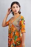 Buy_Torani_Orange Kurta Viscose Crepe Pants Cotton Silk Santree Nimrat And Set  _Online_at_Aza_Fashions