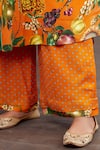 Torani_Orange Kurta Viscose Crepe Pants Cotton Silk Santree Nimrat And Set  _at_Aza_Fashions