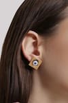 Shop_Outhouse_Gold Plated Protego Evil Eye Studs _Online_at_Aza_Fashions