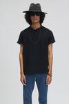Terra Luna_Black 100% Linen Maui T-shirt _Online_at_Aza_Fashions