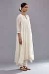 Buy_KORA_Off White Kurta And Dupatta  Cotton & Mirror Straight Pant Set  _Online_at_Aza_Fashions