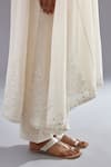 KORA_Off White Kurta And Dupatta  Cotton & Mirror Straight Pant Set  _at_Aza_Fashions