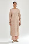 Kora_Pink , Chanderi, , Beads, Gota Patti, Jaal Kurta Set _Online_at_Aza_Fashions
