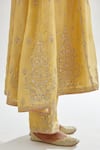 Kora_Yellow , Chanderi, Organza Gota Patti, Embroidery, A-line Kurta Set _at_Aza_Fashions