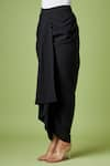 Buy_Aakaar_Black Moss Crepe Plain Draped Maxi Skirt _Online_at_Aza_Fashions