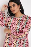 Buy_Bha sha_Multi Color Tunic Georgette Printed Chevron Round Venus And Dhoti Pant Set _Online_at_Aza_Fashions