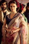 Shop_Sabyasachi_Floral Print Saree With Unstitched Blouse Fabric_at_Aza_Fashions