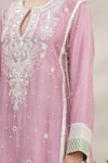 Ekta Singh_Pink Silk Round Anarkali Set  _at_Aza_Fashions