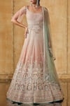 Buy_Tarun Tahiliani_Pink Cold Shoulder Anarkali Set_at_Aza_Fashions