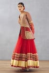 Buy_Torani_Red Lehenga Butterfly Net And Jacket Heavy Raw Silk Sindoori Jhilmil & Set _Online_at_Aza_Fashions