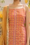 Shop_Surbhi Gupta_Pink Georgette Square Neck Printed Kurta Lehenga Set _Online_at_Aza_Fashions