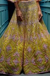 Shop_Angad Singh_Yellow Organza Dupatta Net Interlining Satin V Neck Lehenga Set _Online_at_Aza_Fashions